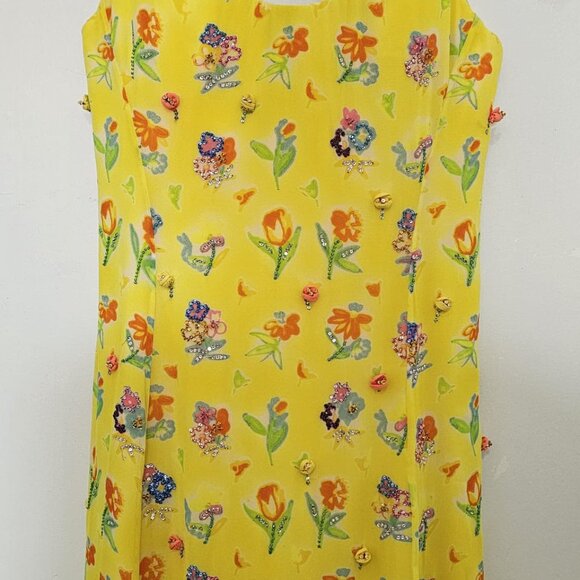 1996 GIANNI VERSACE vintage yellow dress - Picture 3 of 13